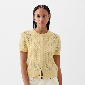 NWT GAP Pointelle Caridgan in Maize Yellow
